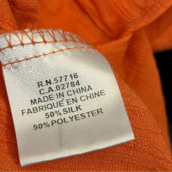 Papillon women’s orange button up roll tab sleeved tunic in size medium - Picture 12 of 12